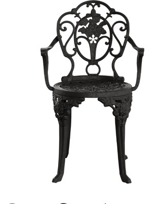 Ceritti Ferforje Görünümlü Plastik Sandalye, Bahçe, Balkon ve Dış Mekanda Kullanılabilir, 2 Yıl , 150 kg Taşıma Kapasiteli, Plastik, Beyaz Tek Sandalye