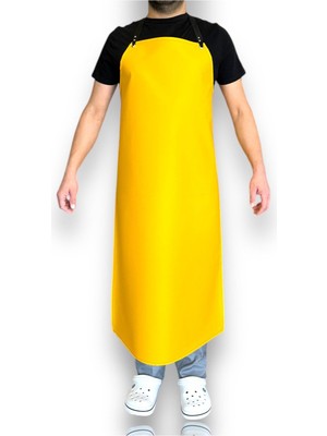 Mediterian Su Geçirmez Suni Deri Kasap Önlüğü, Dayanaklı ve Kullanışlı, Sarı, 70x110 cm