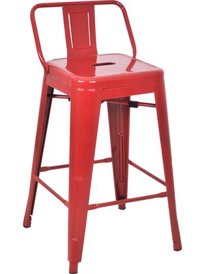 Tolix Sırtlı Yüksek Metal Tabure