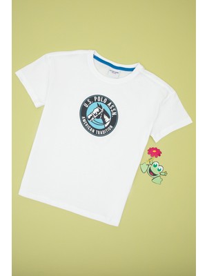 U.S. Polo Assn. Erkek Çocuk Beyaz Oversize Bisiklet Yaka Tişört 50307173-VR013