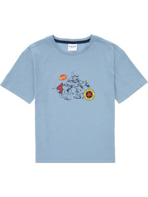 U.S. Polo Assn. Erkek Çocuk Mavi Comfort Bisiklet Yaka Tişört 50307178-VR036