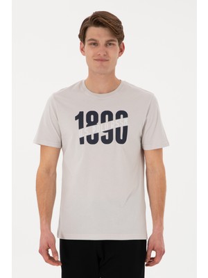 U.S. Polo Assn. Erkek Regular Fit Bisiklet Yaka Açık Gri Tişört 50306922-VR001