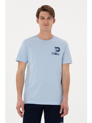 U.S. Polo Assn. Erkek Regular Fit Bisiklet Yaka Açık Mavi Tişört 50306897-VR003