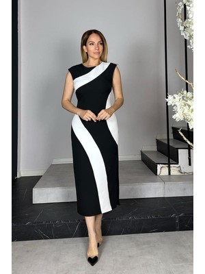 G1397 Kolsuz Tasarım Kalem Elbise Siyah