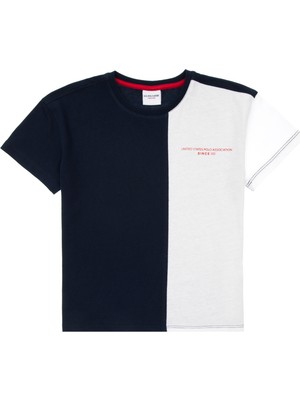 U.S. Polo Assn. Erkek Çocuk Lacivert Oversize Bisiklet Yaka Tişört 50307163-VR033