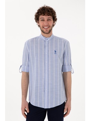 U.S. Polo Assn. Erkek Hakim Yaka Mavi Gömlek 50306392-VR036