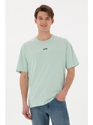 U.S. Polo Assn. Erkek Comfort Fit Bisiklet Yaka Su Yeşili Tişört 50306017-VR048