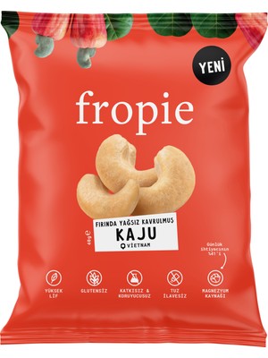Fropie Fırında Yağsız Kavrulmuş Kaju 40 gr Yüksek Lifli Atıştırmalık