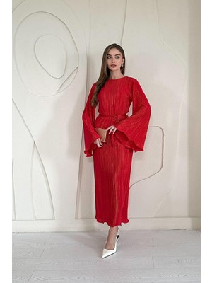 Elbee Fashion Woman İspanyol Kol Piliseli Elbise