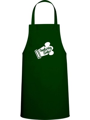 Mediterian Yeşil Mutfak Önlüğü, Yazılı Tasarım, Şık ve Rahat Kullanım, Mavi ve Avcı Yeşili