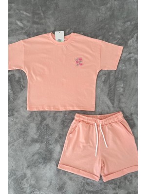 New Kids Cepli Baskılı Kız Çocuk Şortlu Takım