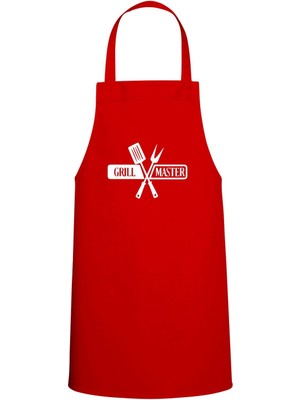 Mediterian Kırmızı Baskılı Mutfak Önlüğü, Şık ve İşlevsel Mutfak Giyim Hediyesi