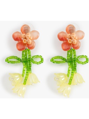 Koton Çok Renkli Sallantılı Çiçek Küpe