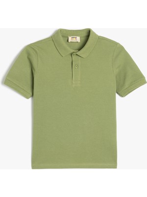 Koton Polo Tişört Kısa Kollu Dokulu Pamuklu