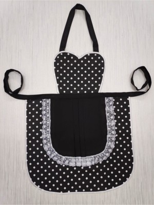 Mediterian Su geçirmez, güpürlü, siyah modern pamuk mutfak önlüğü M1903