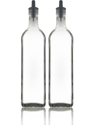 1 Litre Cam Silikon Akıtıcılı Yağlık-Sirkelik - 2 Adet