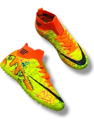 Laliga Çoraplı Halısaha Ayakkabı Sarı Turuncu Desenli