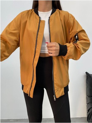 Unisex Siyah Oversize Bomber Ceket