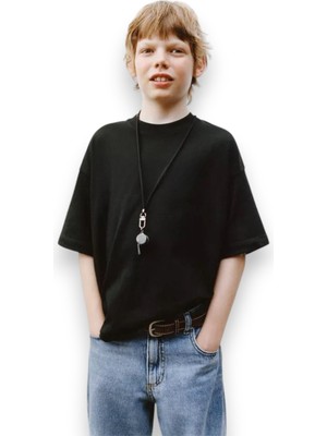 Baskısız Bisiklet Yaka Basic Çocuk Tişört