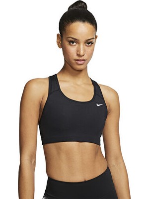 Nike Dri Fit Swoosh Kadın Destekli Dolgusuz Sporcu Atleti BV3630-010 Siyah