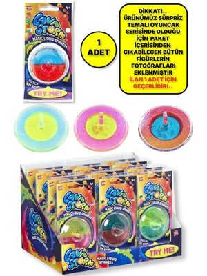 Stress Giderici Duyusal Fidget Simli Sıvılı Renkli Plastik Topaç - 1 Adet