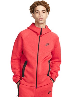 Nike M Nk Tch Flc Fz Wr Hoodie Erkek Günlük Ceket FB7921-672 Kırmızı