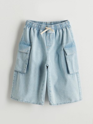 LC Waikiki Beli Lastikli Erkek Çocuk Kargo Jean Şort %100 Pamuklu Rahat Tasarım
