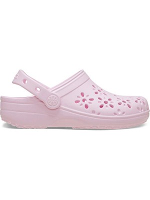 Crocs Classic Floral Cut Out Clog T Çocuk Terliği 210944-6ZW Pembe