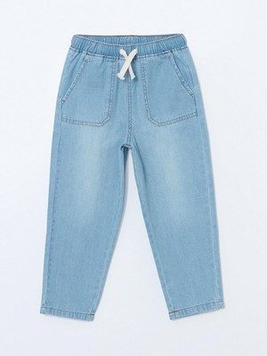 LC Waikiki LCW Kids Beli Lastikli Erkek Bebek Jean Pantolon Düz Desenli İnce Pamuklu Rahat Model