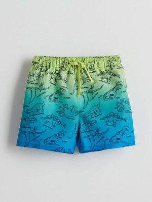 Beli Lastikli Baskılı Erkek Çocuk Yüzme Şort