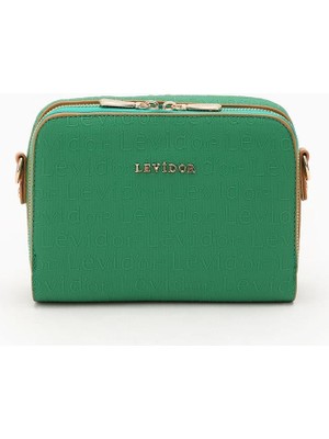 Çimen Yeşili Levidor Baskılı Omuz Çantası