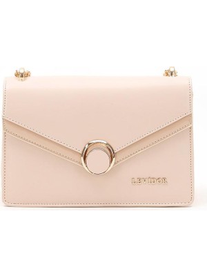 Lêvi D'or Krem Zincir Askılı Çift Gözlü Omuz Çantası