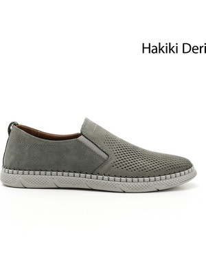 Gönderi(r) Erkek Gri  Hakiki Deri Comfort Ayakkabı