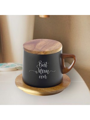 Ahşap altlıklı çelik termos bardak 250 ml kapasiteli annelere  kazıma desenli termos-best mom