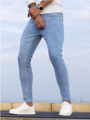 Erkek Slim Fit Denim Kot Pantolon Jean