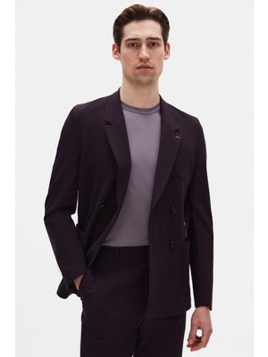 Twn Slim Fit Bordo Düz Takim Elbise 4EC05ST01588M