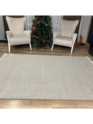 Hoom Rugs Vega S5486A Vizon Bej Hav Toz Vermez Hasır Dokuma Modern Makina Halısı