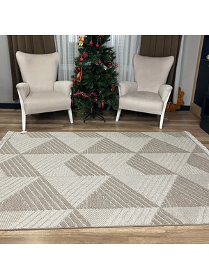 Hoom Rugs Vega S5505A Vizon Bej Hav Toz Vermez Hasır Dokuma Modern Makina Halısı
