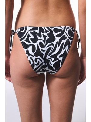 Tint Zebra Desenli Bağlamalı Düşük Bel Bikini Altı