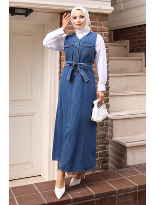 Kemer Detaylı Kot Jile Açık Mavi 19246