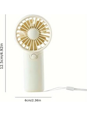 Pille Çalışan Mini Taşınabilir Fan Hafif El Tipi Ofis Açık Hava 1 Adet Beyaz