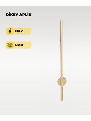 12W Gold Dikey Aplik - Gün Işığı