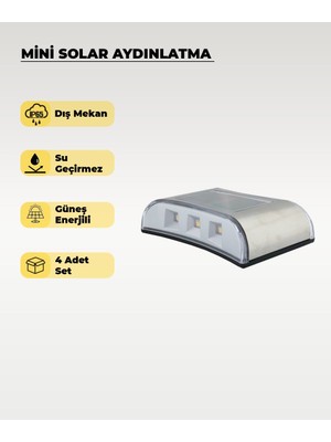 Mini Oval Solar Aplik Gün Işığı - 4 Adet