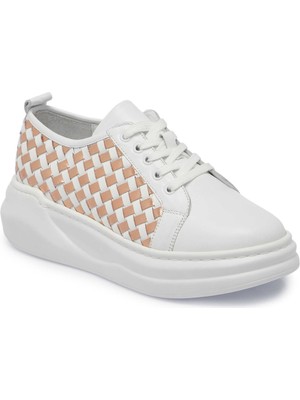 Tergan  Beyaz Hakiki Deri Kadın Sneaker - K24I1AY67137-H1E