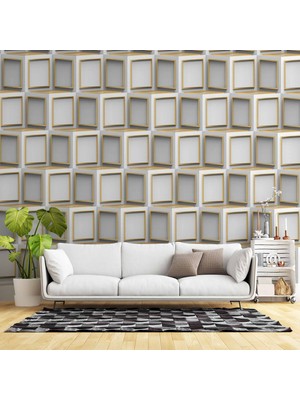 3D Beyaz Küp Duvar Kağıdı Baskı