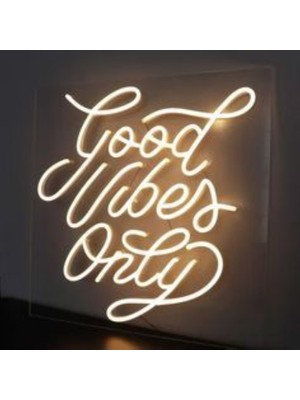 Disa Neon LED Dekoratif Aydınlatma -Good Vibes Only, 50X50CM-