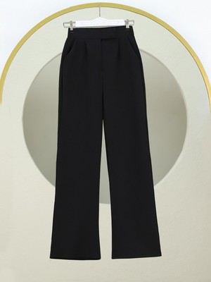 Cırtlı Fermuarlı Palazzo Pantolon