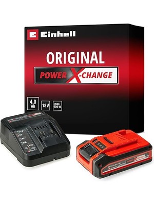 Einhell 4 Ah PLUS Power X-Change Başlangıç Seti (1x 18V 4 Ah akü, 1 x 3A şarj cihazı, 75 dakika şarj süresi, tüm Power X-Change cihazları için uygundur) -4512159