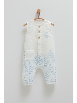 Little Boy Müslin Kumaş Bebek Tulum