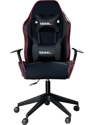 RebelX Oyuncu Koltuğu Carbon Kırmızı Yüksek Yoğunluklu Sünger ile 80 kg Taşıma Kapasiteli